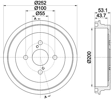 HELLA PAGID stabdžių būgnas 8DT 355 301-901